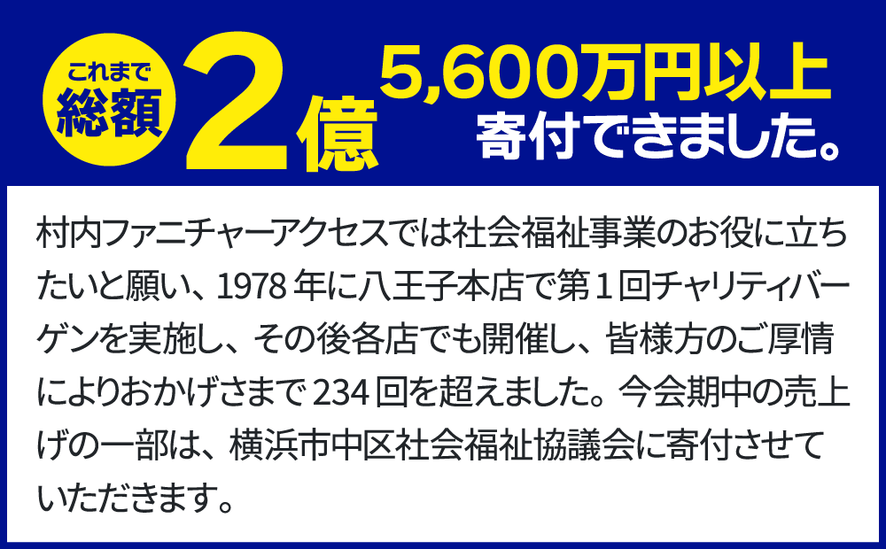 村内ファニチャーアクセスは社会福祉事業のお役に立ちたいと願っています。
